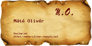 Máté Olivér névjegykártya