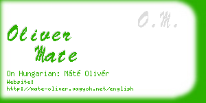 oliver mate business card