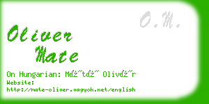 oliver mate business card